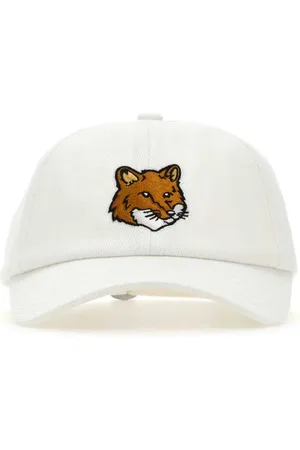 Maison Kitsuné Tilbehør, Herre, Hvid, ONE SIZE, Bomuld, Hvid Bomuld Baseball Kasket