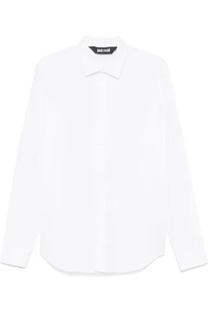 Roberto Cavalli Skjorte, Herre, Hvid, S, Bomuld, Hvid Skjorte med Klassisk Krave