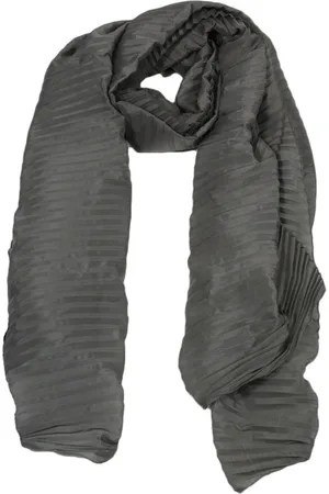 Emporio Armani Tilbehør, Dame, Grå, ONE SIZE, Polyester, Plisseret Polyester Tørklæde