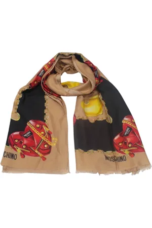 Moschino Tilbehør, Dame, , ONE SIZE, Modal Tørklæde med Frynsede Kanter