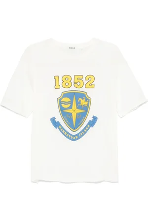 BODE Top, Herre, Hvid, XL, Hvid Crew Neck T-shirt med Nummer Print