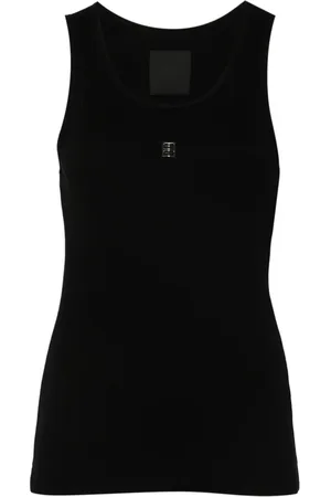 Givenchy Top, Dame, Sort, S, Bomuld, Ribbet Tank Top