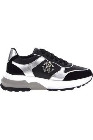 Roberto Cavalli Sko, Dame, Sort, 41 EU, Læder, Logo Sneakers til kvinder