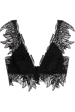 Alberta Ferretti Top, Dame, Sort, S, Sort Blonde Crop-Top