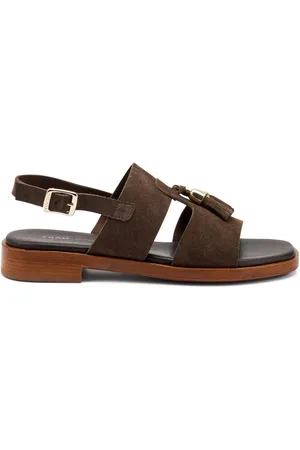 Frau Sko, Dame, Brun, 39 EU, Suede, Suede Tassel Sandaler
