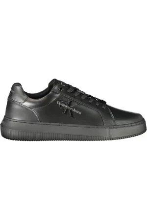 Calvin Klein Sko, Herre, Sort, 40 EU, Polyester, Trykt polyester sneaker med kontrastdetaljer