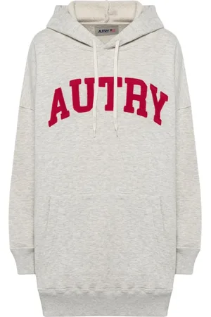 Autry Sweathshirts & Hoodies, Dame, Grå, M, Bomuld, Hættetrøje med Logoprint