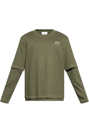 Ami Top, Herre, Grøn, 2XL, Bomuld, T-shirt med logo