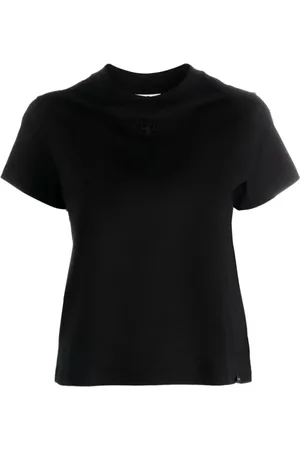 Courrèges Top, Dame, Sort, XS, Bomuld, Sort Bomuld Kortærmet T-Shirt