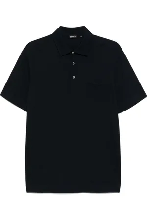 Ermenegildo Zegna Top, Herre, Blå, 3XL, Blå Polo Skjorte med Brystlomme
