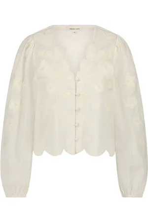 Fabienne Chapot Bluser & Skjorter, Dame, Hvid, S, Uld, Rani Langærmet Bluse