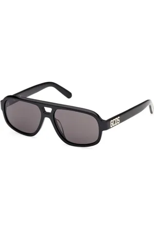 GCDS Tilbehør, unisex, Sort, 54 MM, Uld, Solbriller Squadrata Sort Glossy Stil