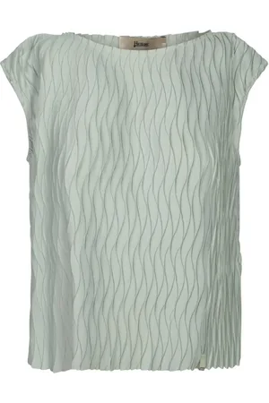 HERNO Top, Dame, Grøn, XS, Uld, Tank Top i Krøllet Effekt