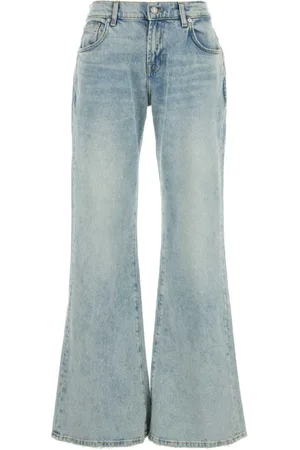 7 for all Mankind Jeans, Dame, Blå, W26, Denim, Flare Stretch Denim Jeans