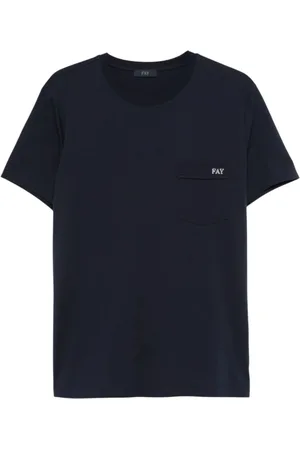 FAY Top, Herre, Blå, L, Bomuld, Rundhals T-shirt