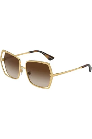 Dolce & Gabbana Tilbehør, unisex, Gul, 55 MM, Uld, Guld Brun Gradient Solbriller Dg2306