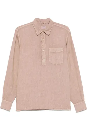 Aspesi Top, Herre, Brun, L, Linned, Linned Skjorte med knapper