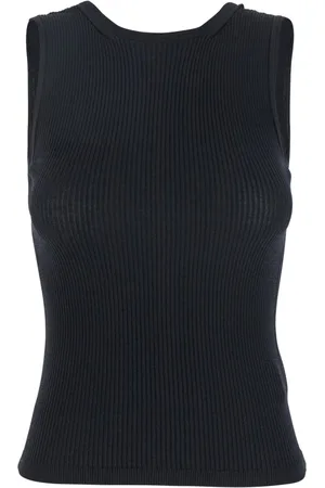 Jucca Top, Dame, Sort, M, Sort Ribstrikket Ærmeløs Top