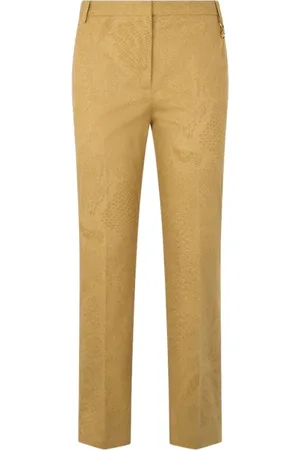 Roberto Cavalli Bukser, Dame, Brun, 2XS, Bomuld, Python-Print Straight Leg Bukser
