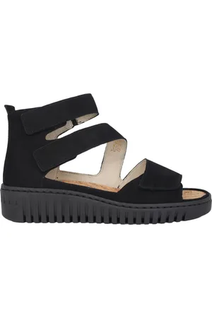 Waldläufer Sko, Dame, Sort, 42 EU, Bred pasform damesandal - Sort