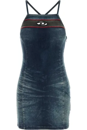 Diesel Kjole, Dame, Blå, XS, Denim, De-Pilu Mini Kjole i Stretch Denim