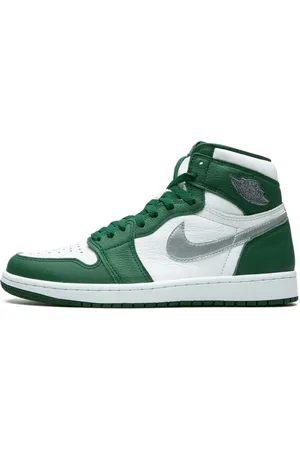 Jordan Sko, Herre, Grøn, 45 EU, Læder, Grøn Retro High OG Sneakers