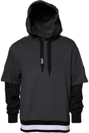 Dolce & Gabbana Sweathshirts & Hoodies, Herre, Grå, L, Bomuld, Grå Bomuld Hættetrøje Sweater