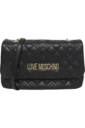 Moschino Taske, Dame, Sort, ONE SIZE, Læder, Imiteret læder crossbody taske med logo