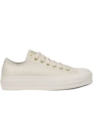 Converse Sko, Dame, Hvid, 39 EU, Læder, Hævede sål læder sneakers