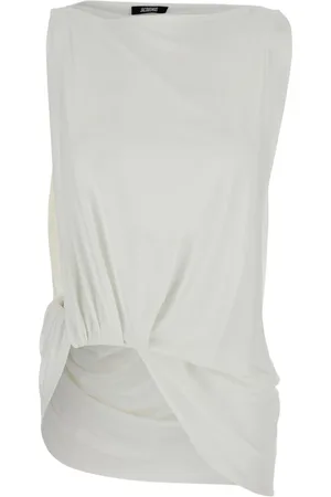Jacquemus Top, Dame, Hvid, S, Uld, Hvid Top med Firkantet Halsudskæring