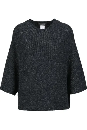 Fabiana Filippi Strik, Dame, Sort, L, Bomuld, Elegant Strikbluse med Blandingsstof