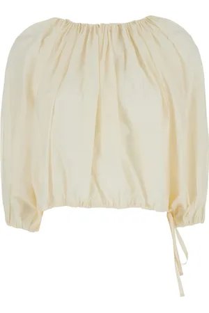 Serafini Bluser & Skjorter, Dame, Hvid, XS, Hvid Top med Elastisk Talje