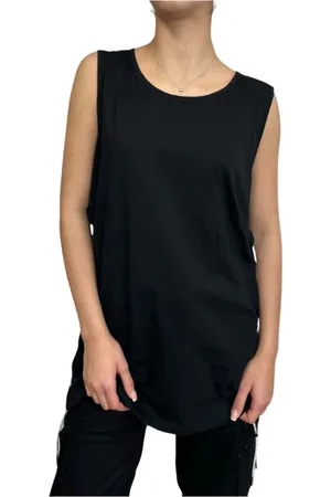 DISCLAIMER Top, Dame, Sort, M, Uld, Stilfuld Casual Top med Rhinestone Detaljer