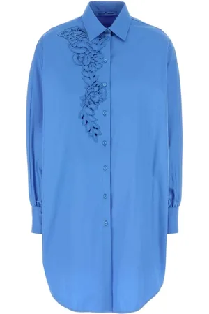 ERMANNO SCERVINO Kjole, Dame, Blå, XS, Cerulean Oversize Poplin Shirt