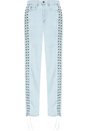 ROTATE Jeans, Dame, Blå, W25, Denim, Lys Blå Lace-Up Jeans