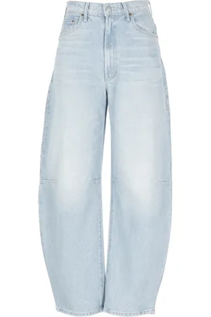 Mother Jeans, Dame, Blå, W27, Bomuld, Lys Blå Wide Leg Bomuld Jeans