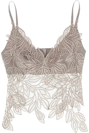 Alberta Ferretti Top, Dame, Brun, S, Uld, Brun Blonde V-Hals Top