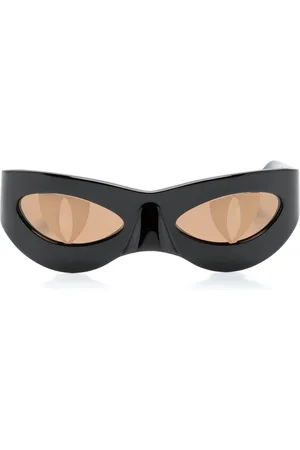 Charles Jeffrey Loverboy Tilbehør, Herre, Sort, ONE SIZE, Sort Cat-Eye Polariserede Solbriller med Klistermærker