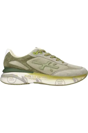 Premiata Sko, Herre, Grøn, 43 EU, Mesh og Ruskind Sneakers