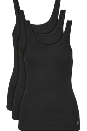 Calvin Klein Top, Dame, Sort, S, Bomuld, Ribbet Tank Top Pakke - Sort