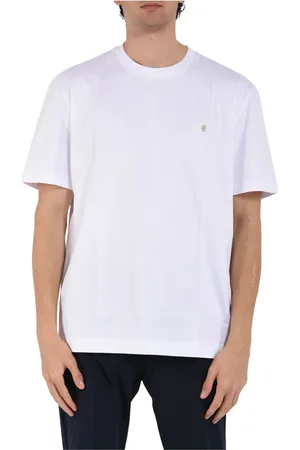 HUGO BOSS Top, Herre, Hvid, M, Bomuld, Bomuld T-shirt med Patch Logo