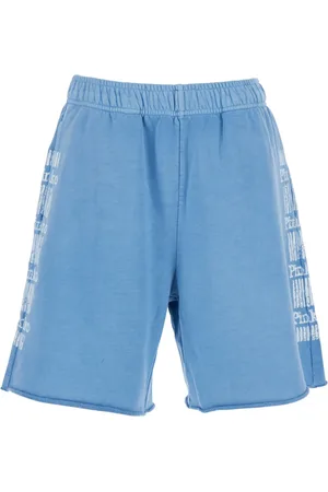 Pinko Shorts, Dame, Blå, XS, Bomuld, Blå Elastisk Talje Logo Print Shorts