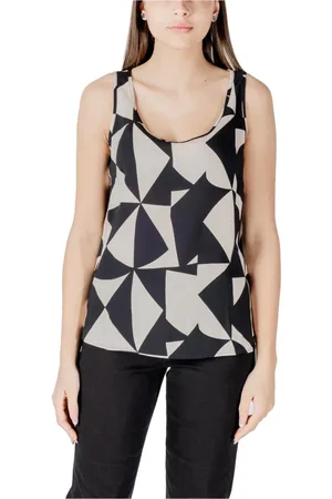 ONLY Top, Dame, Flerfarvet, XS, Uld, Beige Tank Top med Knappelukning og Stropper