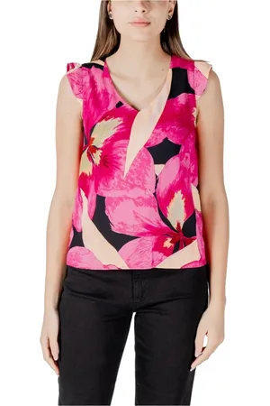 ONLY Top, Dame, Flerfarvet, XL, Blomstret V-udskæring Ærmeløs Top
