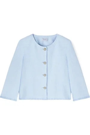 Motivi Jakke, Dame, Blå, XL, Tweed, Jakke i tweed med dekorative knapper