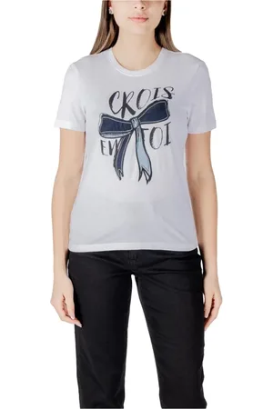 ONLY Top, Dame, Hvid, M, Bomuld, Stilfuld trykt bomuldst-shirt
