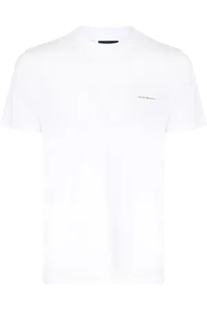 Emporio Armani Top, Herre, Hvid, XL, Bomuld, Hvid T-shirt Klassisk Model
