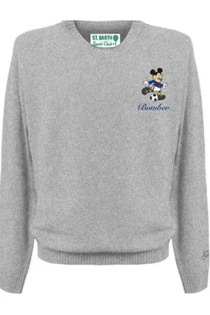 MC2 SAINT BARTH Strik, Herre, Grå, 2XL, Uld, Herre Heron Light Broderet Sweater