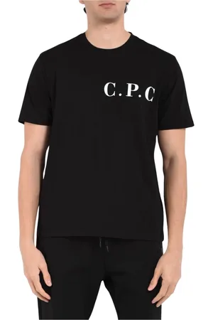 C.P. Company Top, Herre, Sort, M, Bomuld, Bomuld Jersey T-shirt med Ribbed Crewneck
