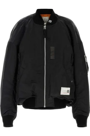 MIHARA YASUHIRO Jakke, Herre, Sort, S, Nylon, Sort nylon bomberjakke